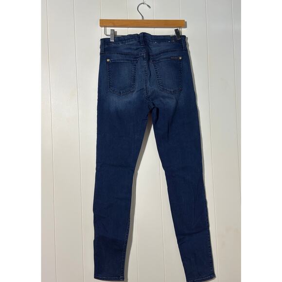 Seven7 · Size 30 · Blue Denim Cotton-Blend Mid-Rise Skinny Jeans 5 Pockets - Picture 4 of 12